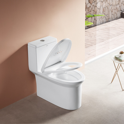 ISO9001 One Piece Toilets Siphon Flush Chair Height Elongated Toilet With Seat Soft Closed