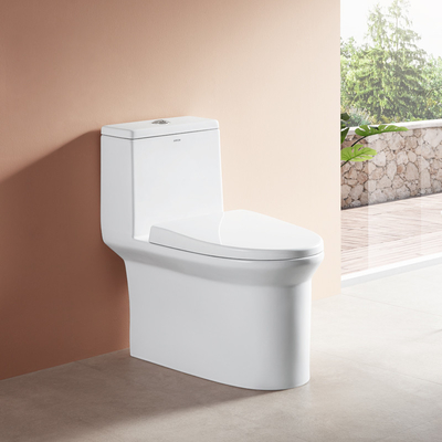 ISO9001 One Piece Toilets Siphon Flush Chair Height Elongated Toilet With Seat Soft Closed