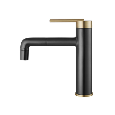 Matte Black Single Handle Bathroom Basin Faucet 50mm Contemporary