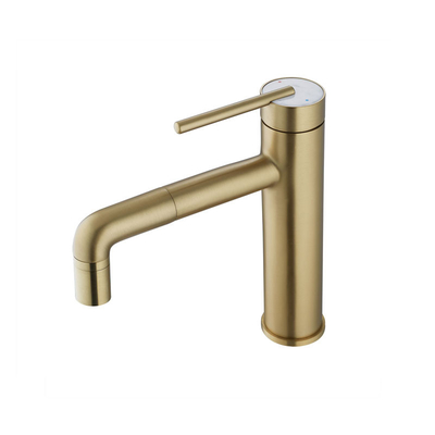 Gold Brass Single Handle Bathroom Vanity Faucet 209mm Height