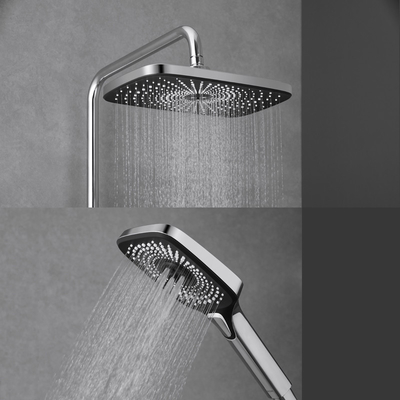 Chrome Triple Function Bathroom Shower System With Adjustable Hand Sprayer