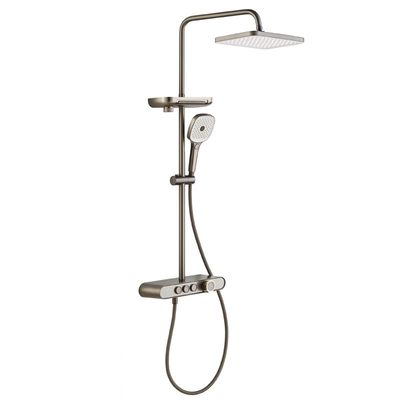 Brass Thermostatic Hand Shower System Bathroom Rain Shower 355*355*1135mm