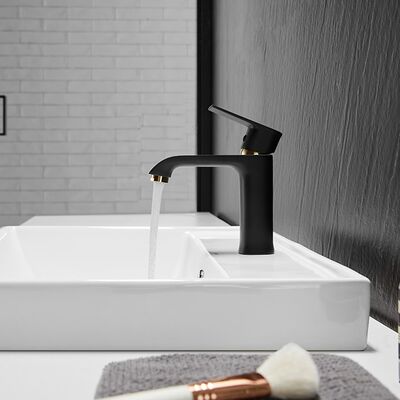 ARROW Modern Design Gold Black Basin Mixer Faucet with Ceramic Valve Core and 5 Year Warranty