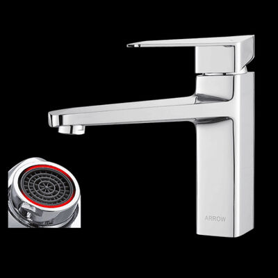 ARROW Modern Brass Polished Single-Hole Deck-Mounted Basin Mixer Faucet with 5-Year Warranty and Ceramic Valve Core