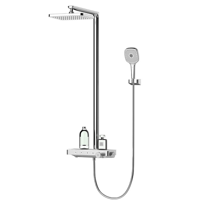 Thermostatic Rainfall Bath Shower Mixer Set D 411mm H 1132mm
