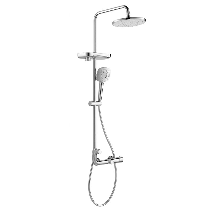 Wall Mounted Thermostatic Hand Shower Mixer Set Chrome Shower System