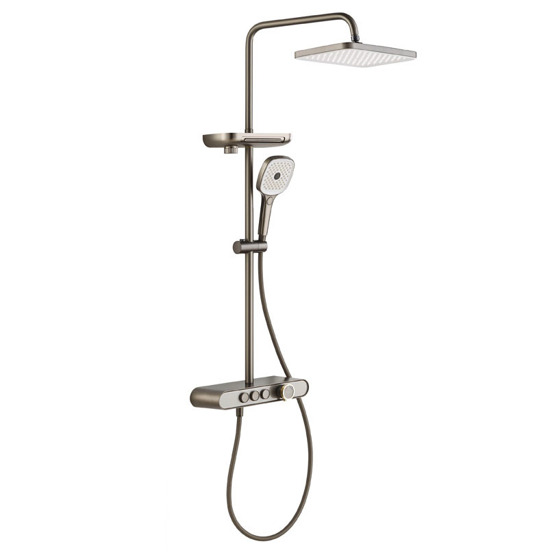 Brass Thermostatic Hand Shower System Bathroom Rain Shower 355*355*1135mm
