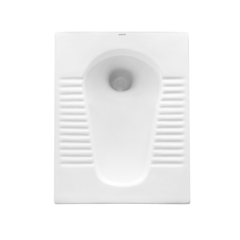 Ceramic Toilet Squatting Pan , S trap Squat Type Toilet Bowl